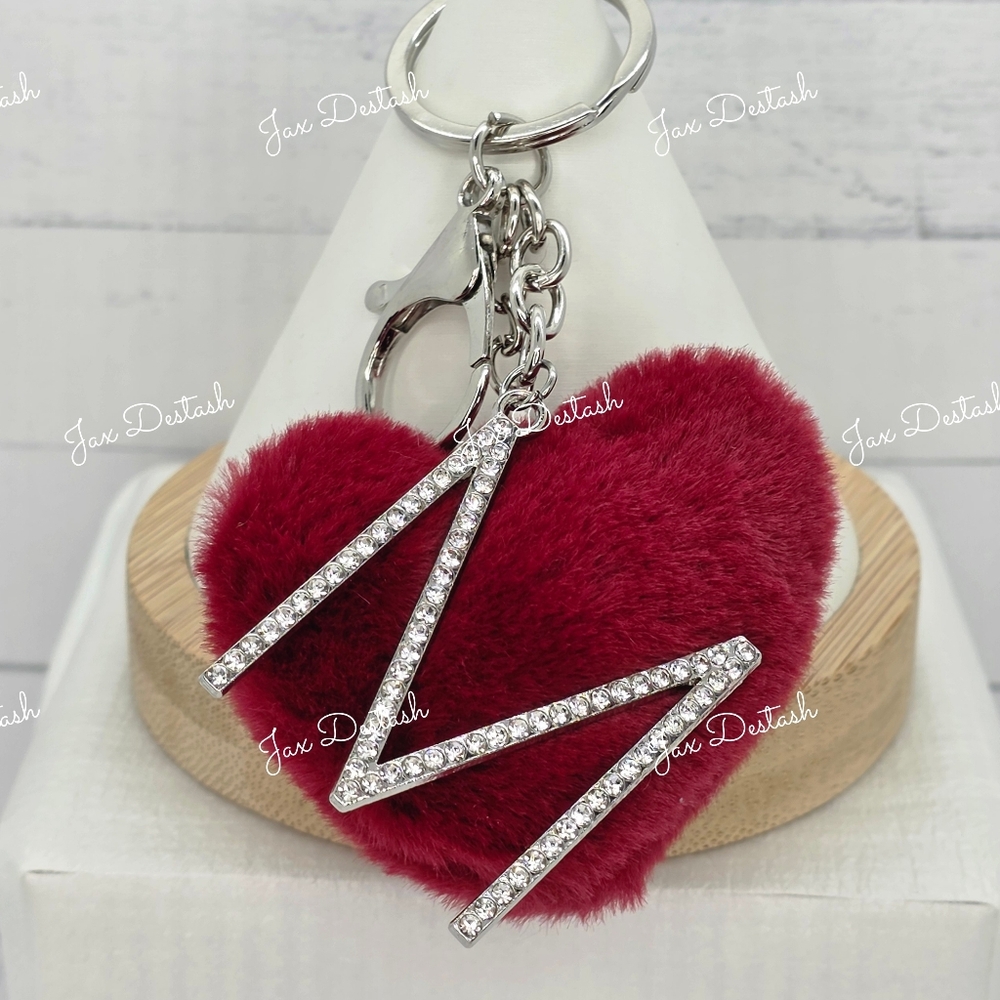 Monogrammed Purse/Key Heart Puff Charms - Picture 9 of 10